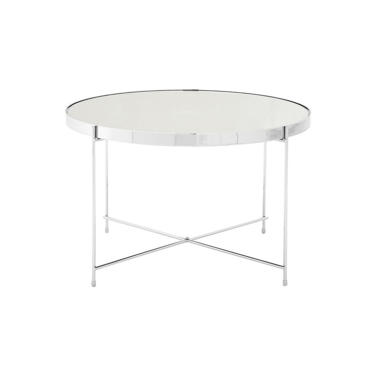 Allure Large Silver Mirror Side Table