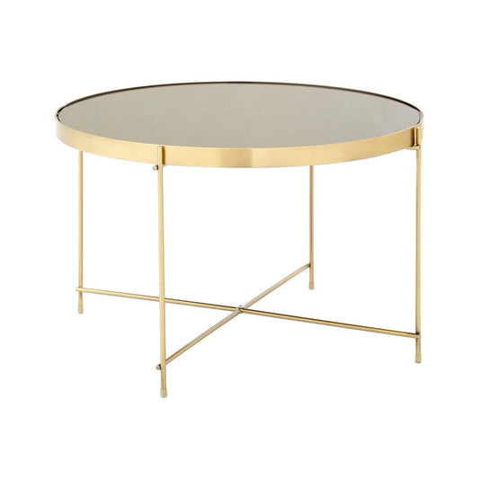 Allure  Brushed Bronze Large Side Table with Black Mirror