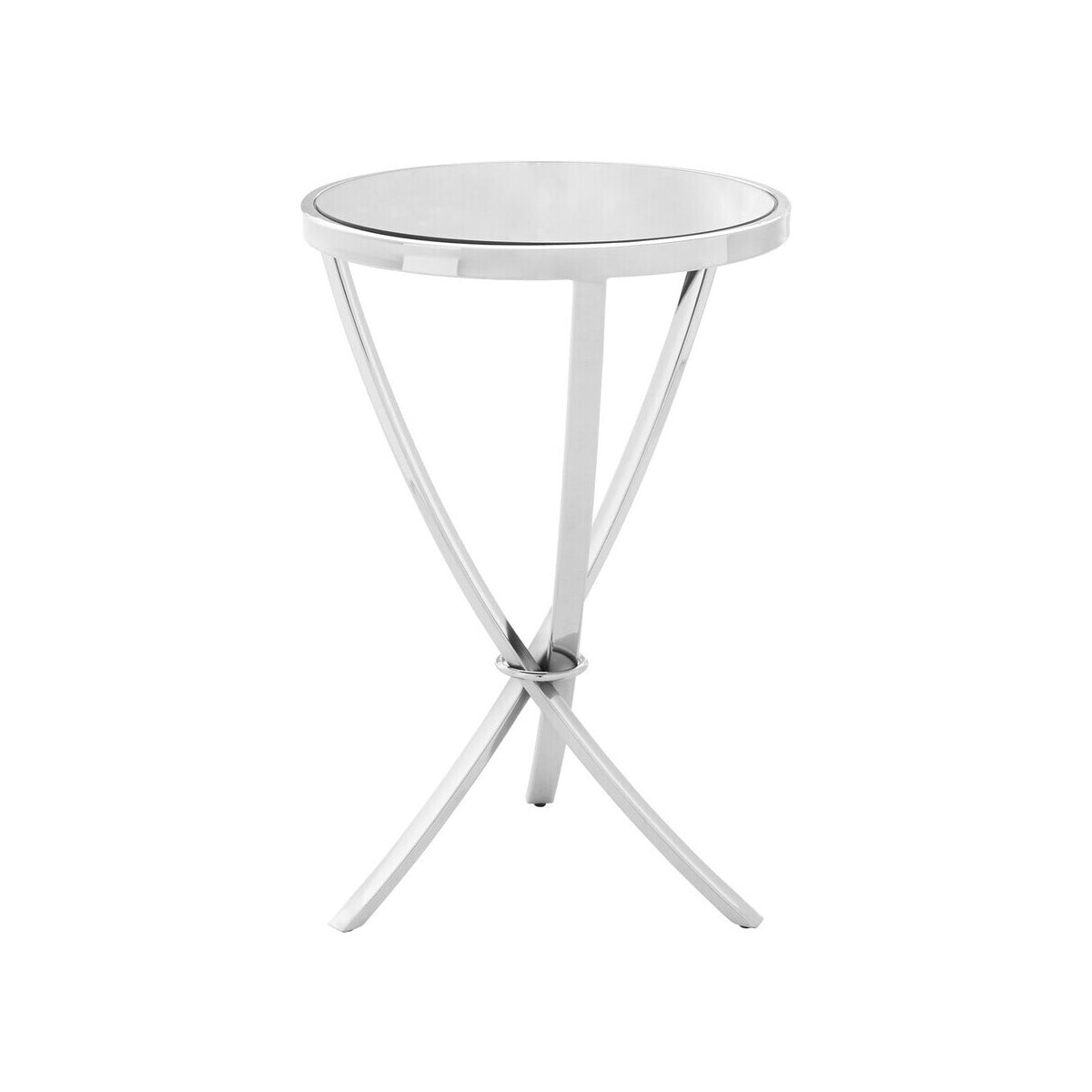 Allure Chrome Pinched Round Side Table