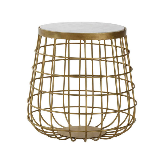 Nirav White Marble Top Side Table