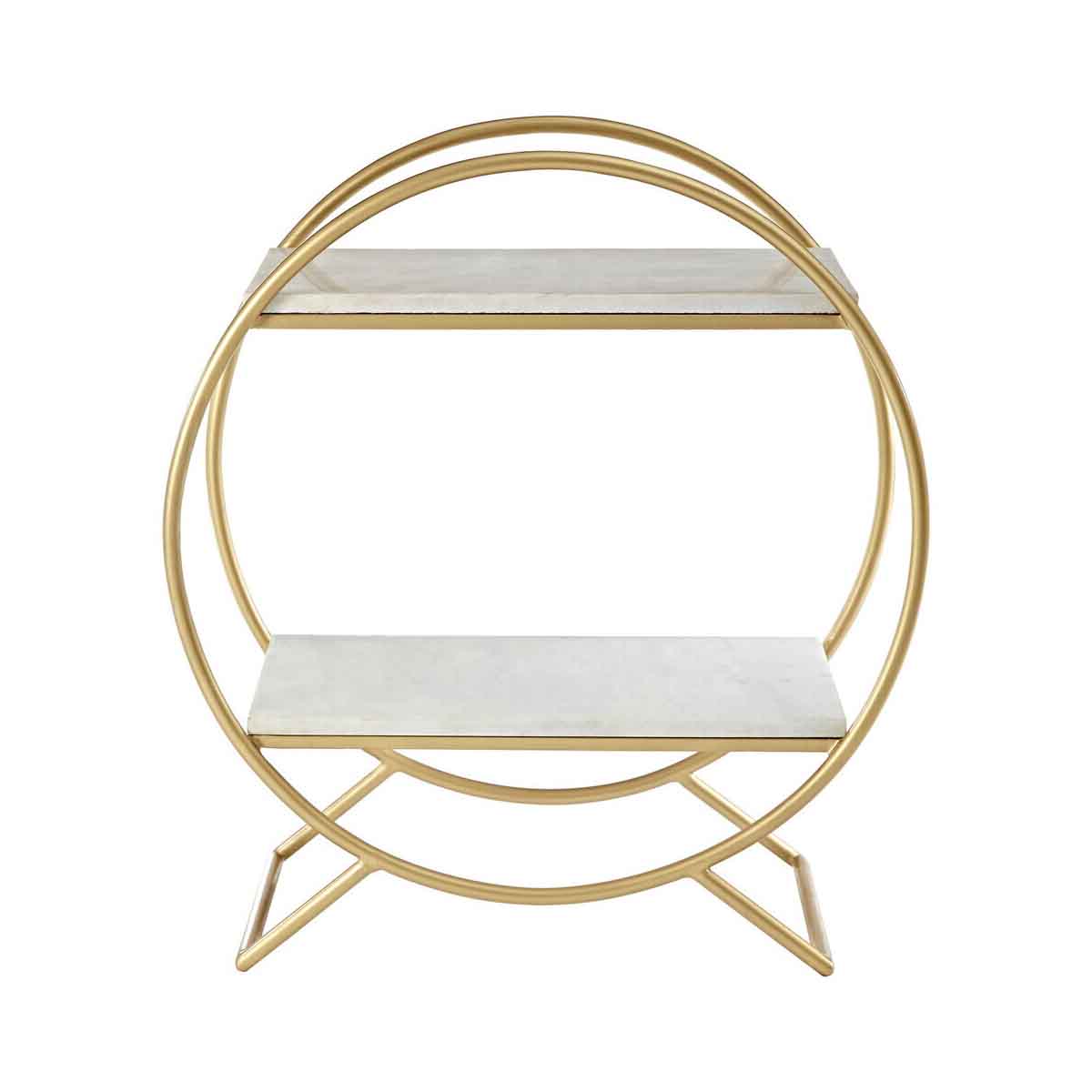 Nirav White Marble Gold Frame Gin Bar