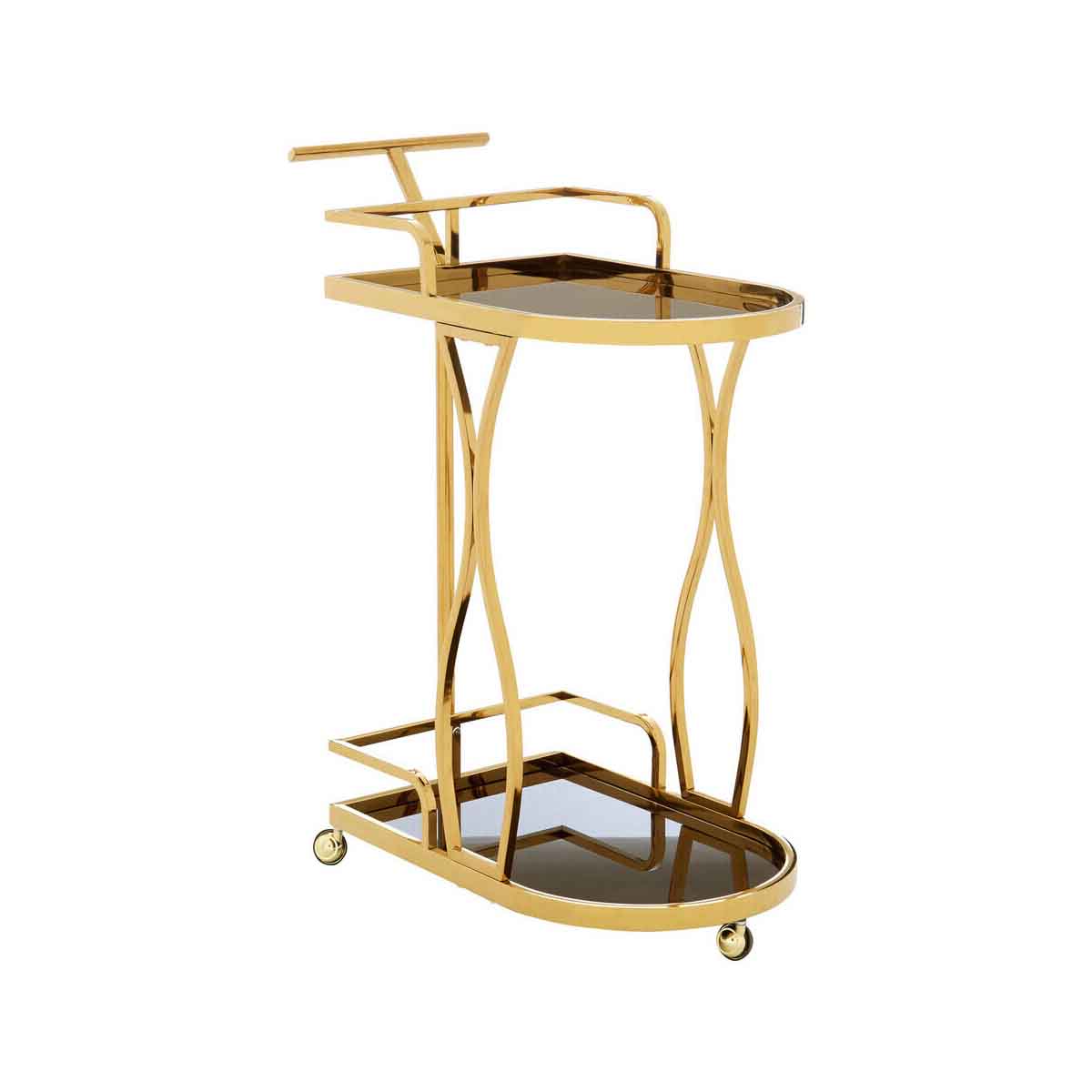 Novo 2 Tier Gold And Wavy Design Trolley