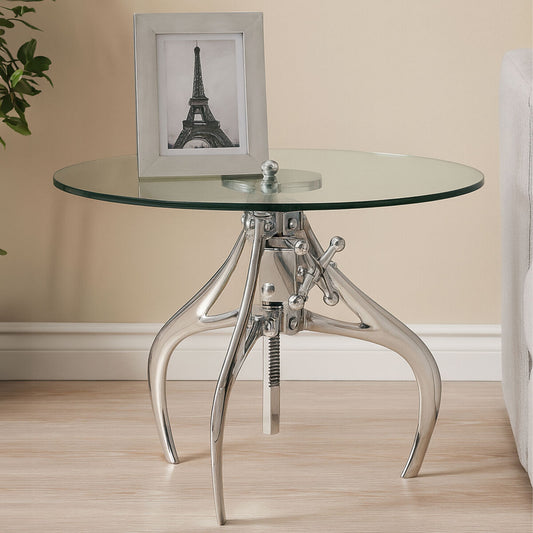 Maxi Crank Mechanism Metal And Glass Table