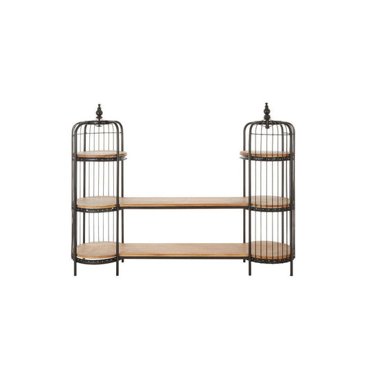 Mantis Long Black Finish Birdcage Shelf Unit