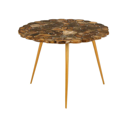 Relic Low Side Table With Agate Stone Top
