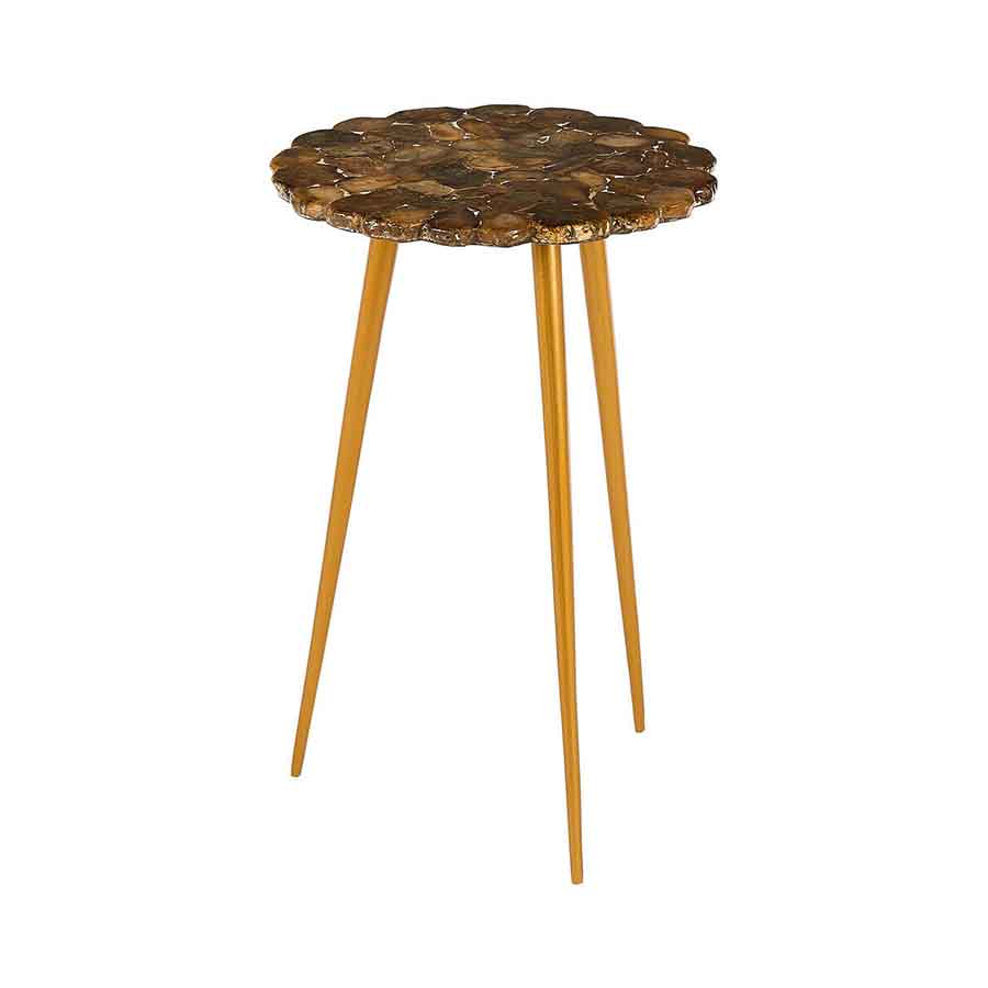 Relic Round  Side Table with Agate Top