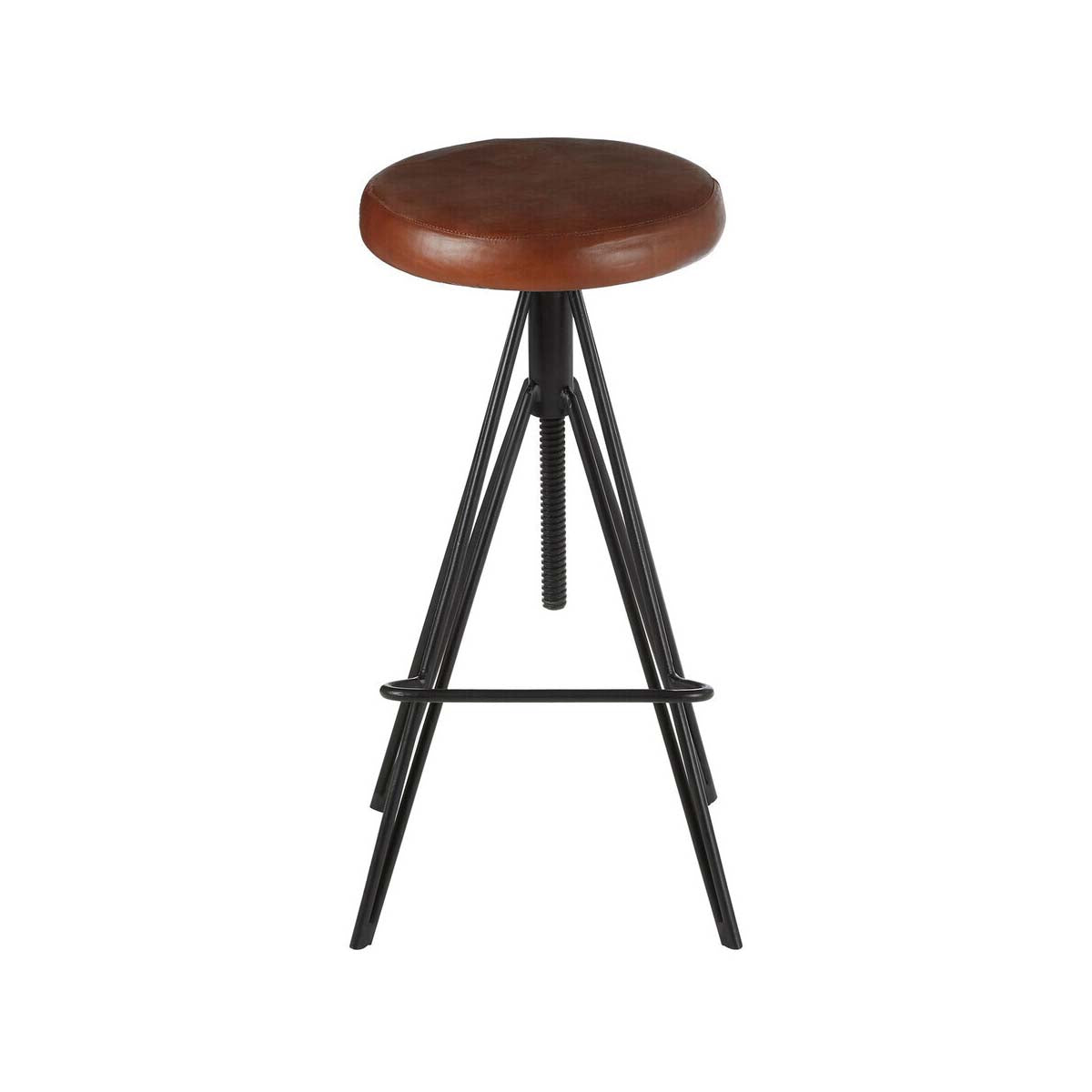 Nandri Round Leather Stool