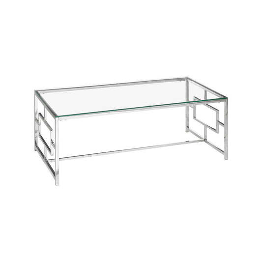 Allure Clear Glass Silver Base Coffee Table