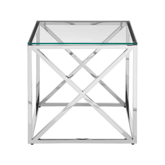Allure End Table With Cross Base