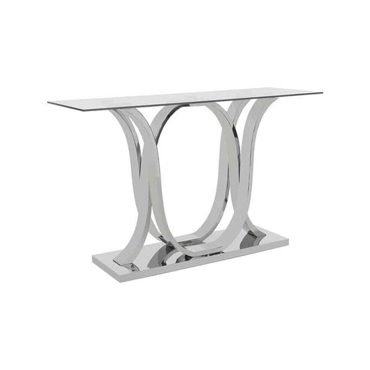 Allure Chrome  Curved Base Console Table