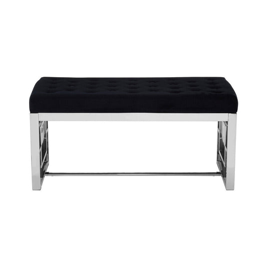 Allure Black Tufted Bench