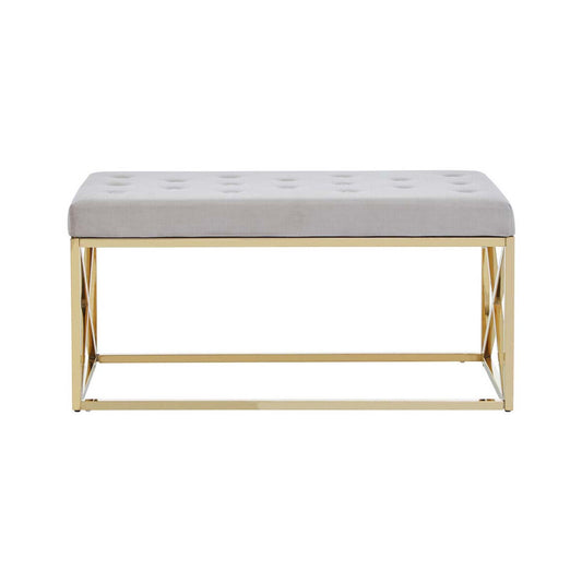 Allure Mink Velvet Gold Finish Bench