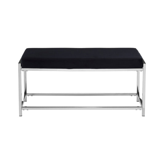 Allure Black Seat And Silver Metal Frame Bench