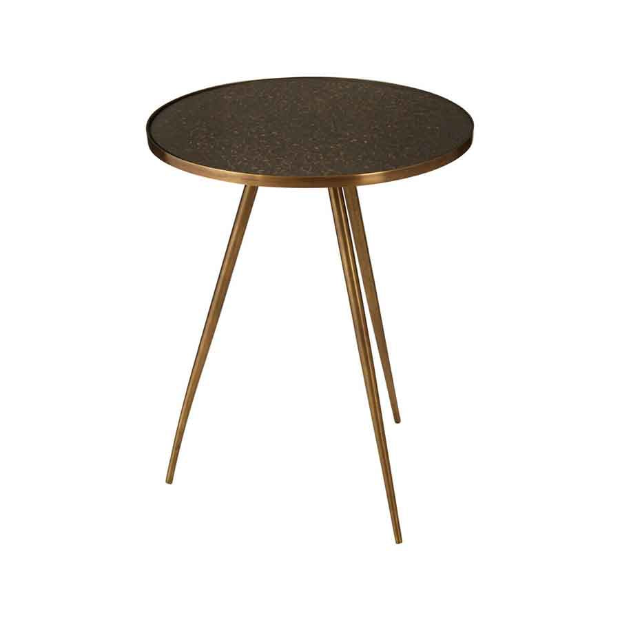 Akola Antique Gold Finish Side Table