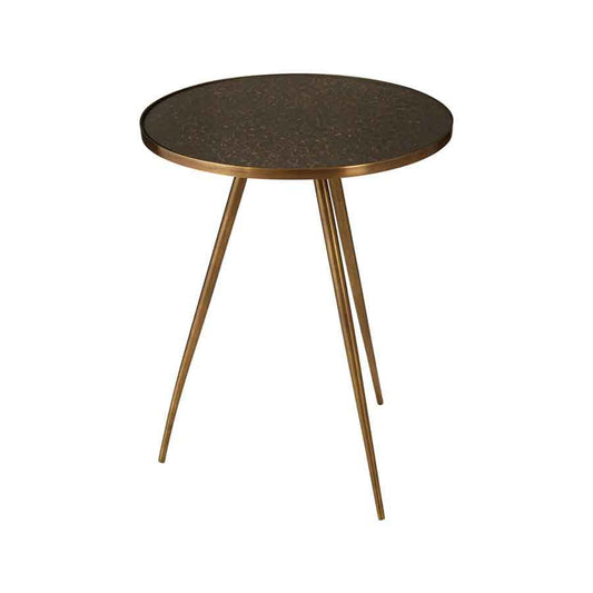 Akola Antique Gold Finish Side Table