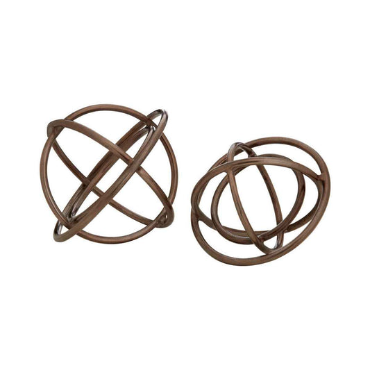 Nexus Set of Two Bronze Finish Sculptures