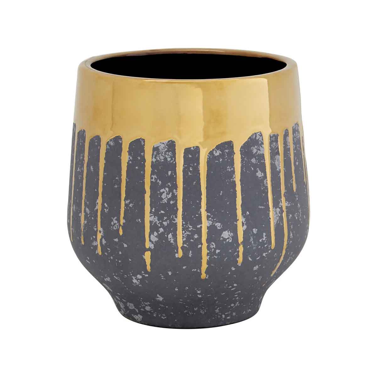 Cyrus Grey and Gold Finish Planter