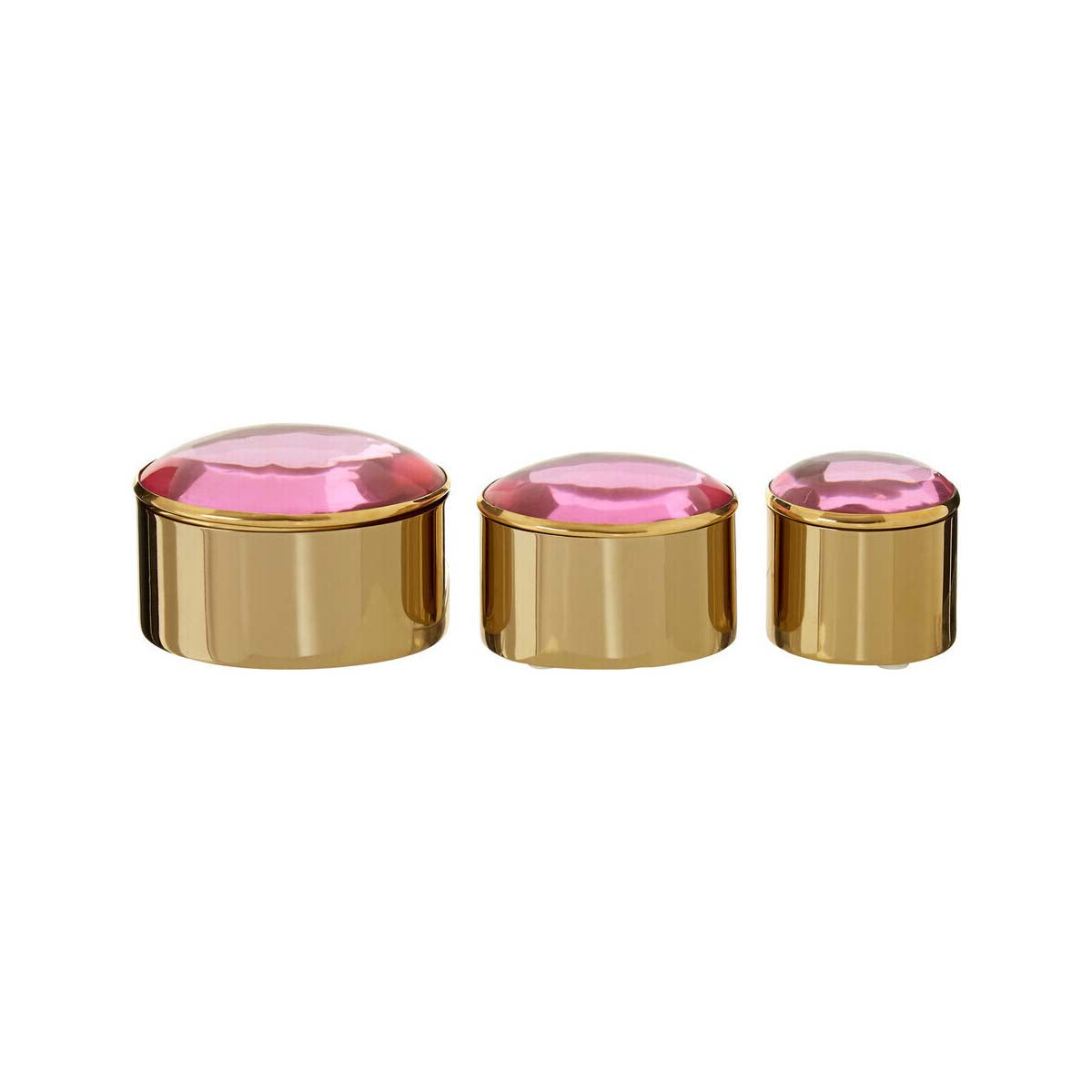 Nixie Set of 3 Trinket Boxes with Pink Lids