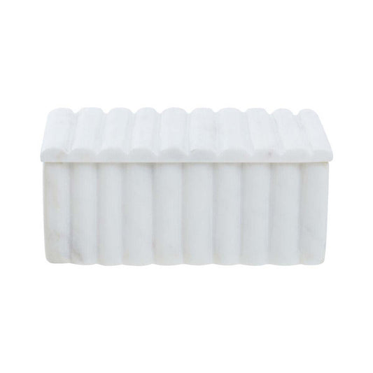 Nason White Marble Ribbed Box