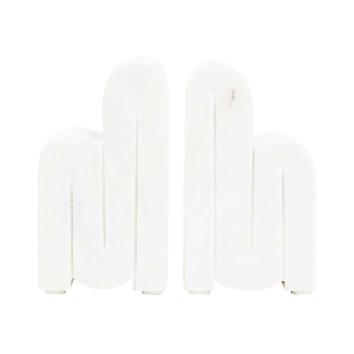 Nason Set Of 2 White Marble Bookends