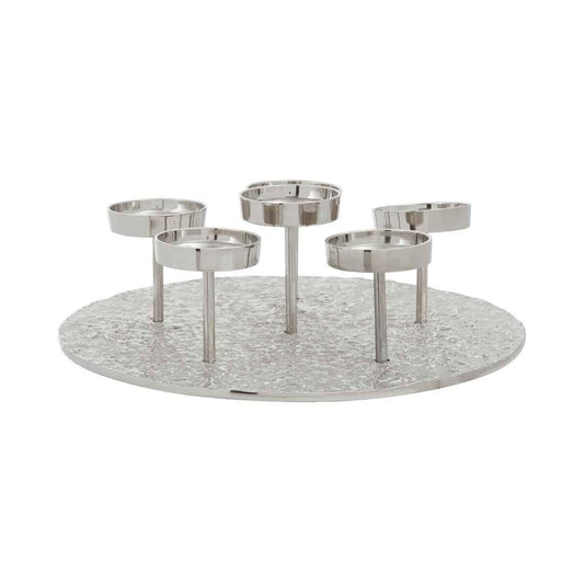 Akola Silver Round 6 Pillar Candle Holder