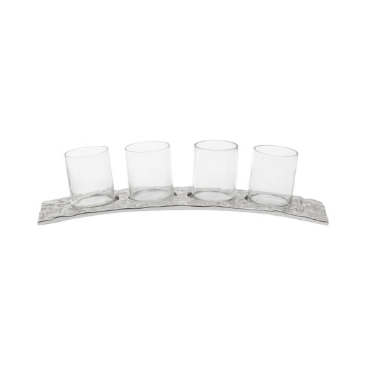 Akola Curved 4 Tealight Holder in Silver