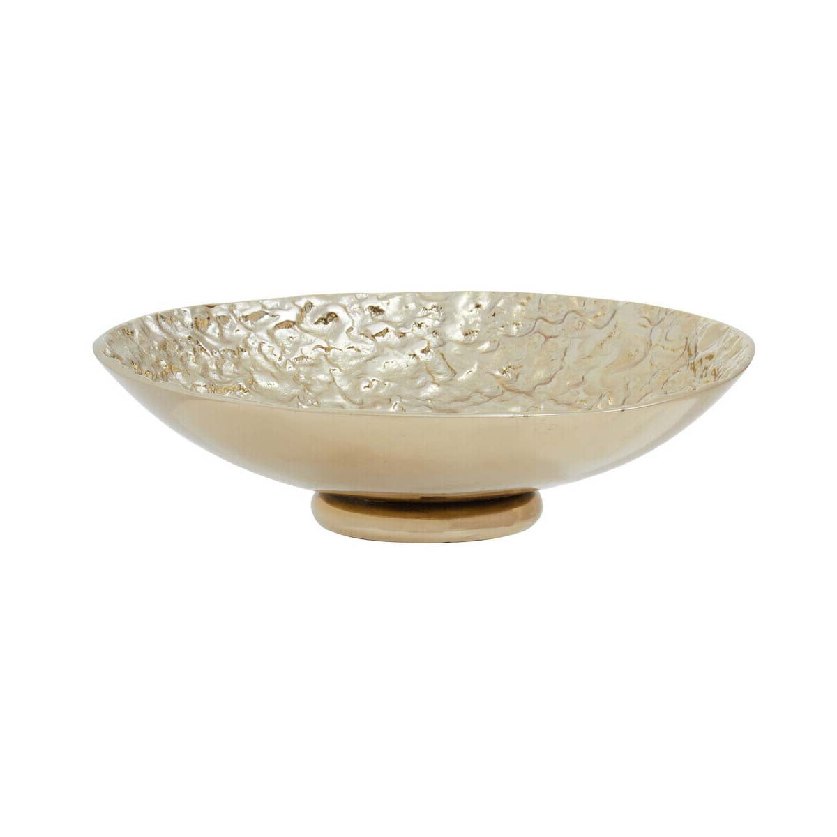 Akola Gold Textured Round Metal Bowl