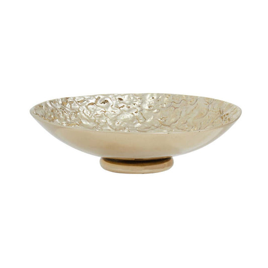 Akola Gold Textured Round Metal Bowl