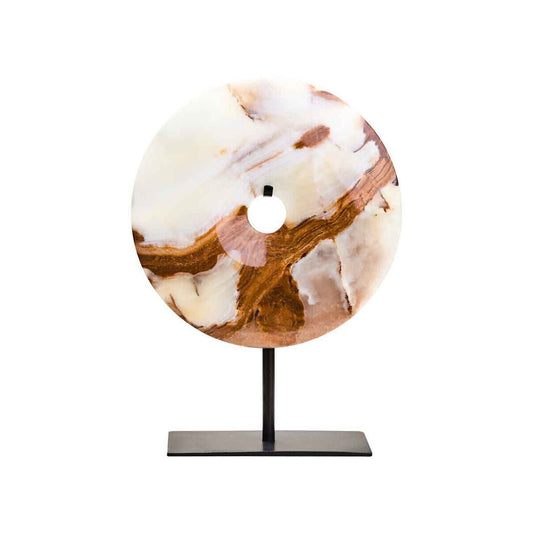 Oleena Small Round Onyx Disc Sculpture