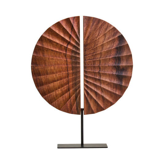 Westo Brown Wood Sculpture With Black Metal Base