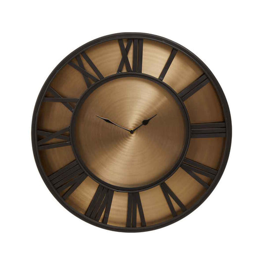 Mateo Black and Antique Gold Large Wall Clock