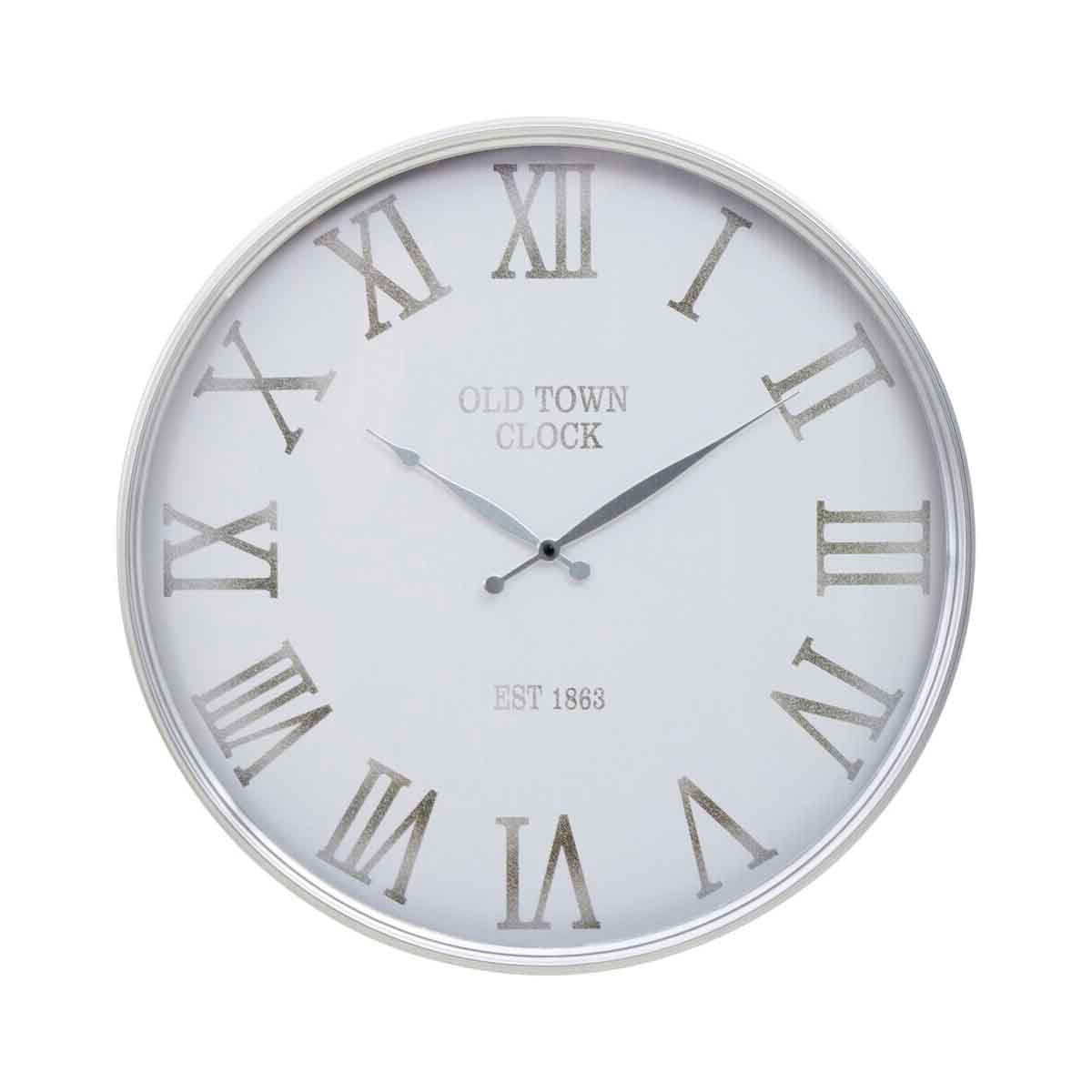 Kent White And Silver Wall Clock