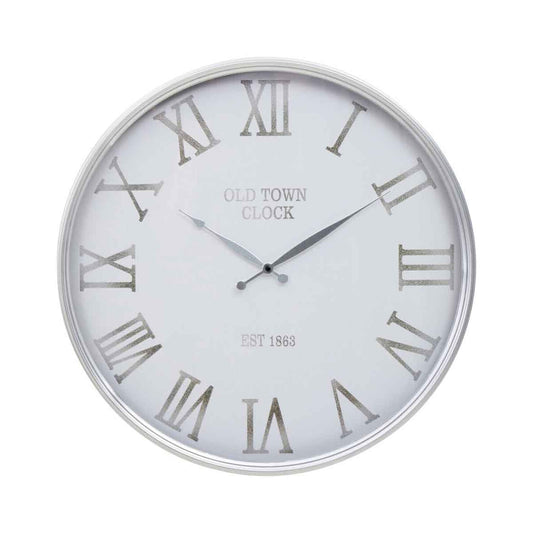 Kent White And Silver Wall Clock