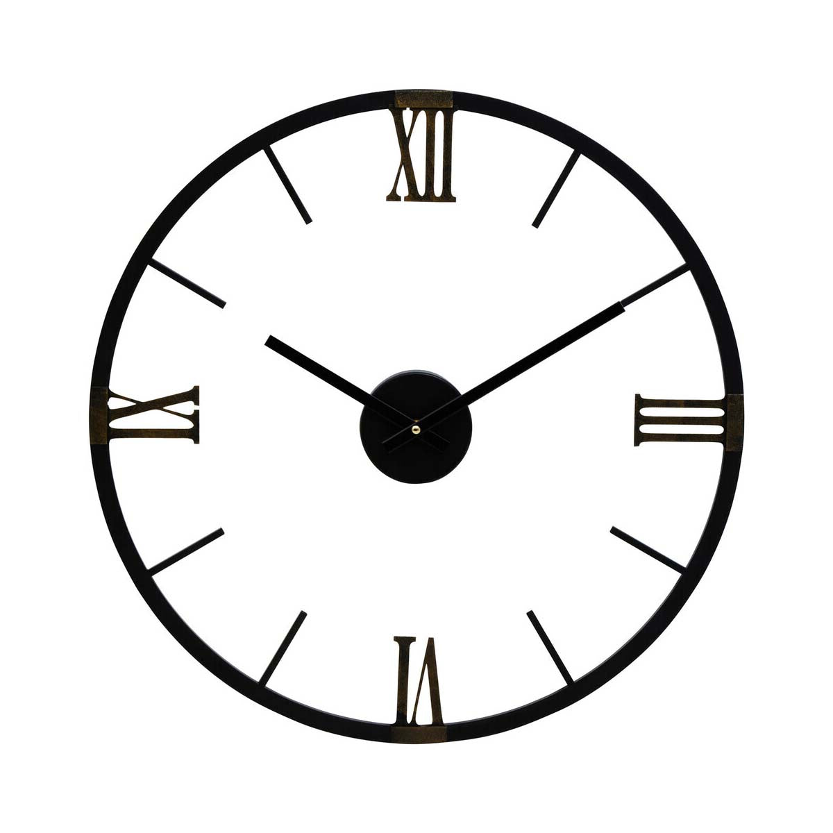 Kent Round Black Metal Wall Clock