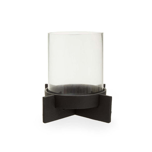 Hapax Large Matt Black Finish Candle Holder