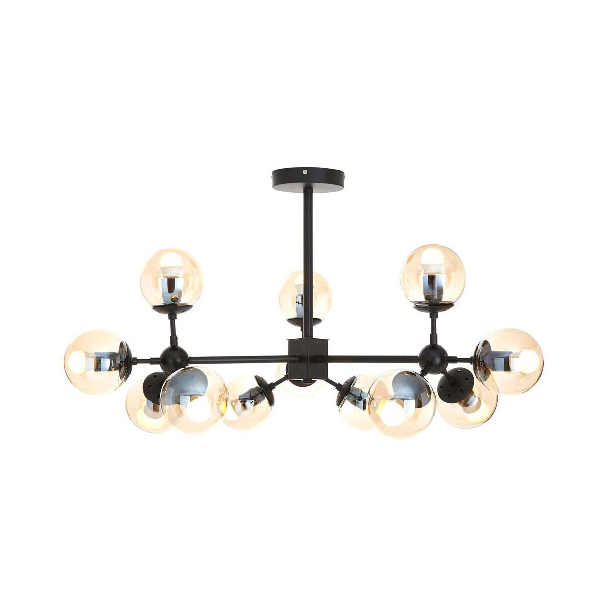 Abira Matte Black 12 Arm Pendant Light