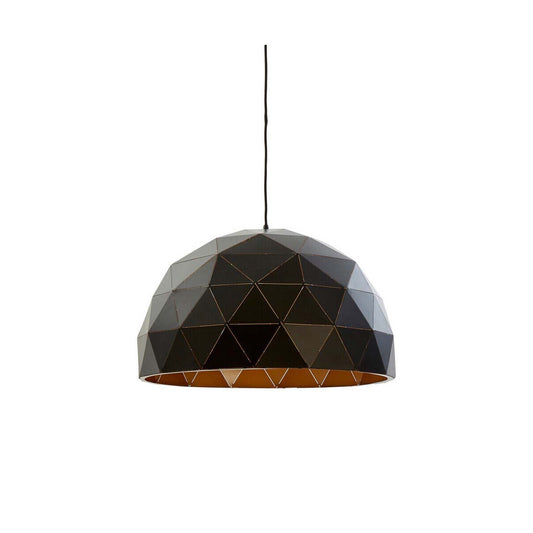 Mateo Large Black and Copper Dome Pendant Light