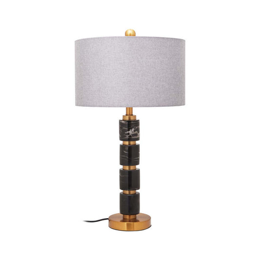Marmo Grey Fabric Shade Table Lamp
