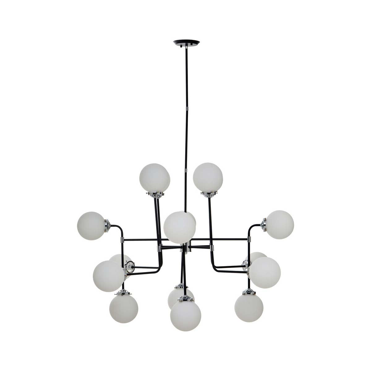 Abira Black And Chrome 16 Arm Pendant Light