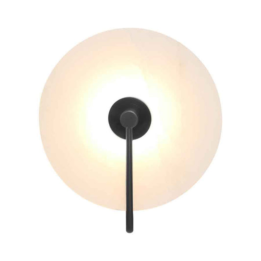 Waldorf White Marble Wall Light with Black Accent