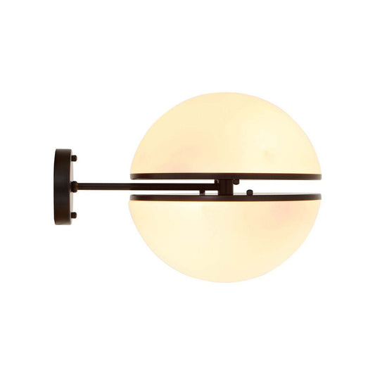 Abira Matte Black Ball Wall Light