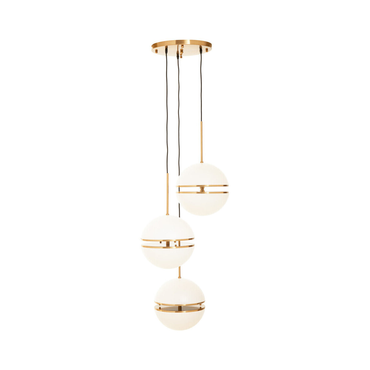 Abira Three Ball Brass Pendant Light