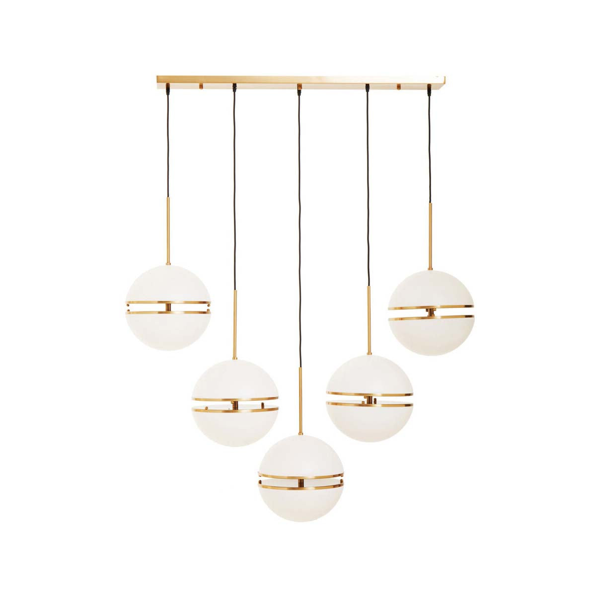 Abira Five Ball Brass Pendant Light