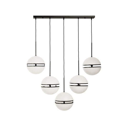 Abira Five Ball Matte Black Pendant Light