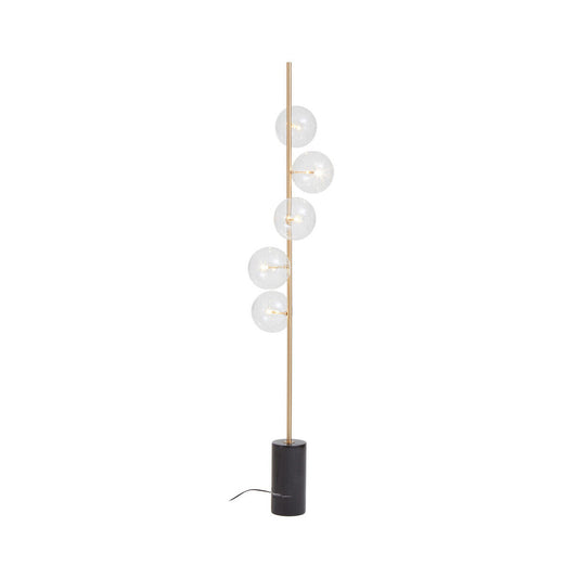 Abira Five Bulb Black Marble Base Floor Lamp