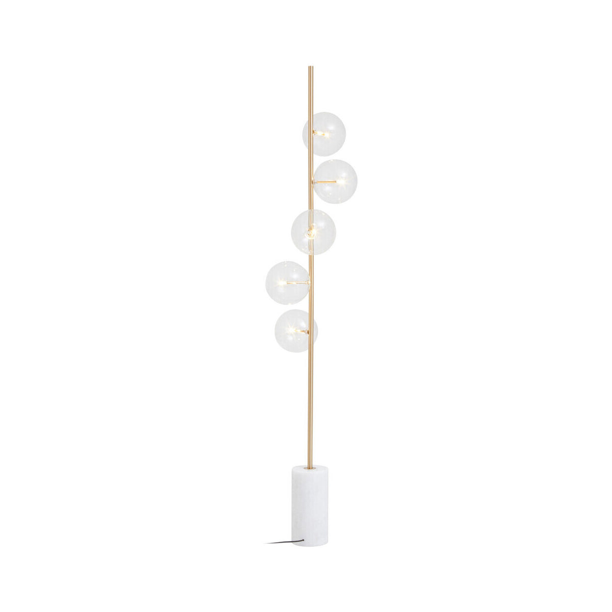 Abira Five Bulb White Marble Base Floor Lamp