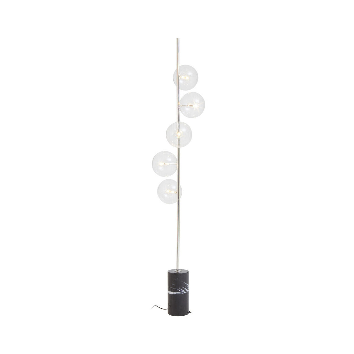 Abira Nickel And Black Marble Floor Lamp