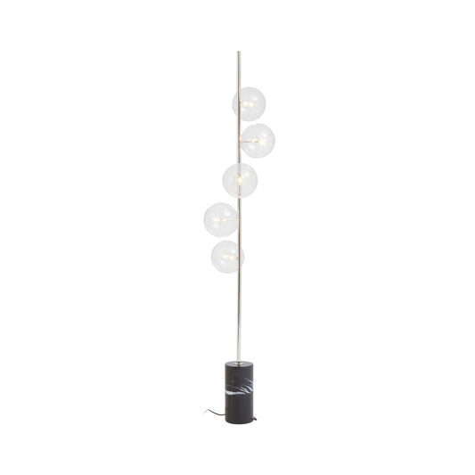 Abira Nickel And Black Marble Floor Lamp