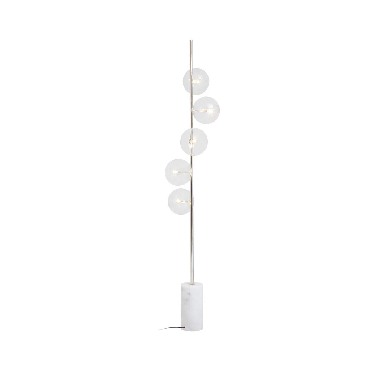 Abira Nickel And White Marble Floor Lamp