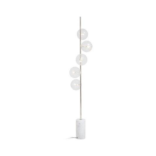 Abira Nickel And White Marble Floor Lamp